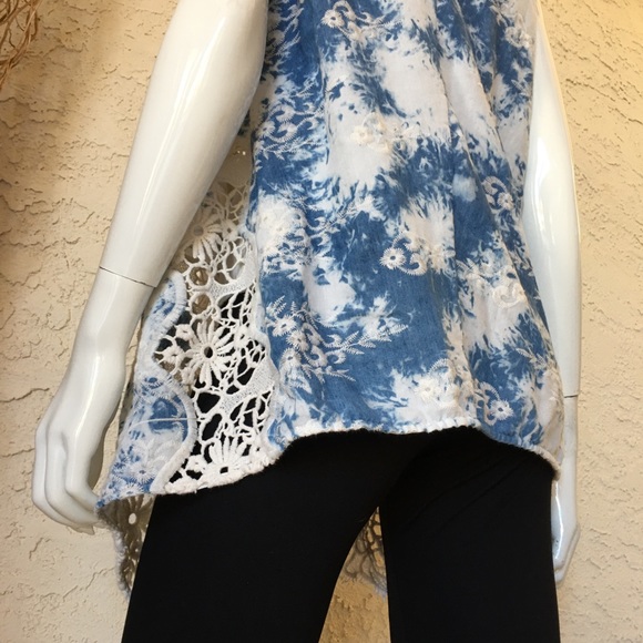 Chico’s • Tie-dye Boho lace vest | Sz M - Picture 5 of 12